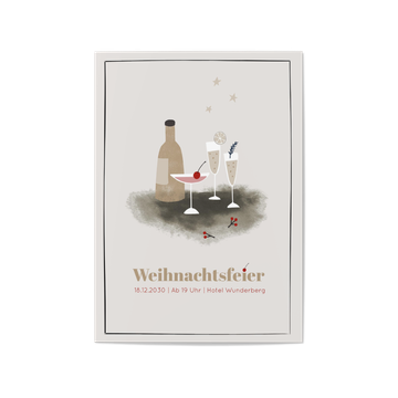 Einladung geschäftliche Weihnachtsfeier, Sektglaeser