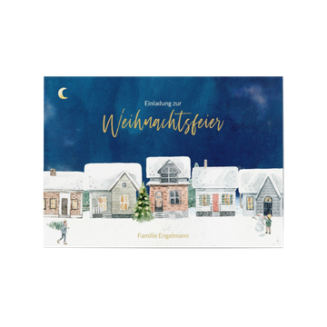 Einladung Weihnachtsfeier, Winterdorf