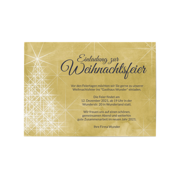 Einladung Weihnachtsfeier, Lichterbaum
