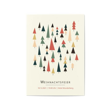 Einladung Weihnachtsfeier, Tannenwald