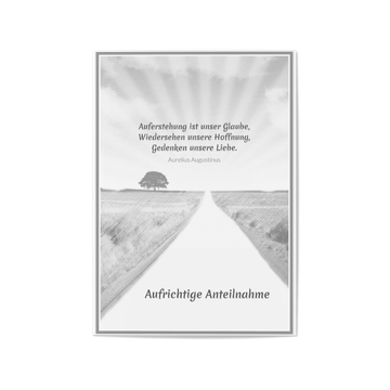 Beileidskarten, Weg in Grau