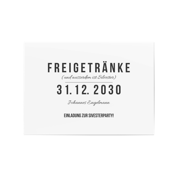 Silvesterkarten, Freigetränke