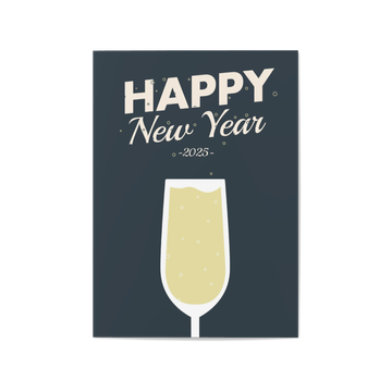 Neujahrskarten, Sektglas