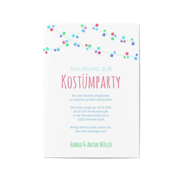 Einladungskarten Karneval und Fasching, Kostümparty Girlande - Lustig