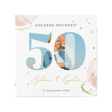 Einladungskarten goldene Hochzeit, Bildfenster