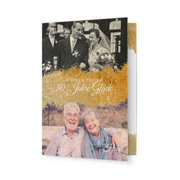 Einladungskarten goldene Hochzeit, Goldrausch