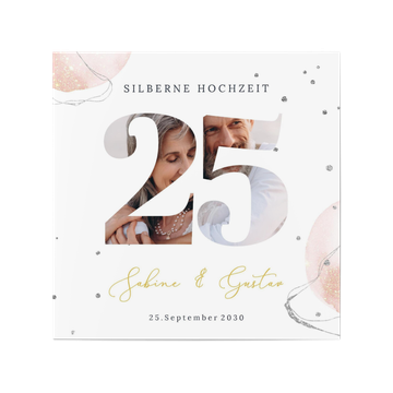 Einladungskarten Silberhochzeit, Bildfenster