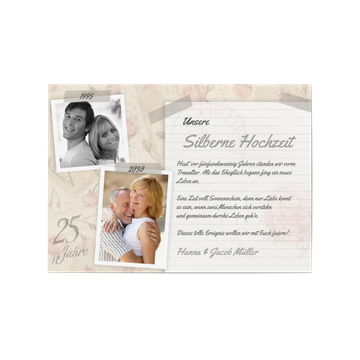 Einladungskarten Silberhochzeit, Scrapbook