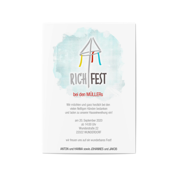 Einladung Richtfest, Richtfest