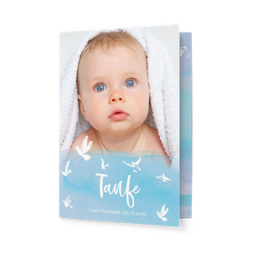Einladungskarten Taufe, Weisses Täubchen
