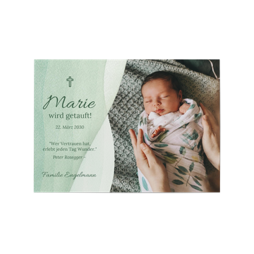 Einladungskarten Taufe, Aquarellwelle