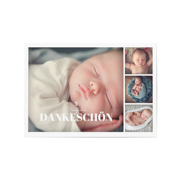Dankeskarten Geburt, Vier Bilder