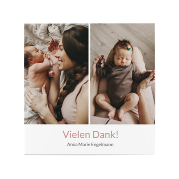 Dankeskarten Geburt, Duo Bilder