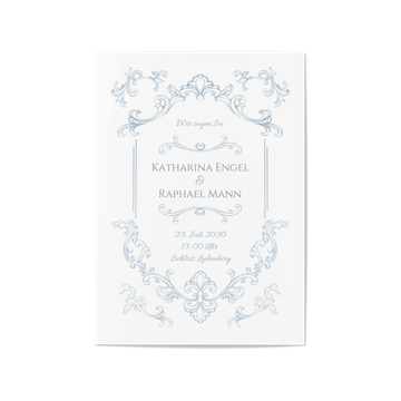 Einladungskarten Hochzeit, Etwas Blaues