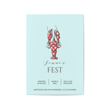 Einladung Sommerfest, Hummer