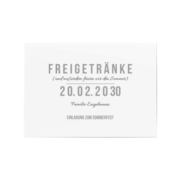 Einladung Sommerfest, Freigetränke