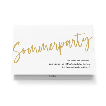Einladung Sommerfest, Goldene Party