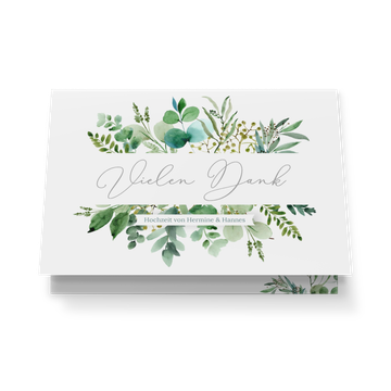 Dankeskarten Hochzeit, Greenery