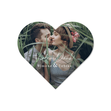 Dankeskarten Hochzeit, Herzform Bild