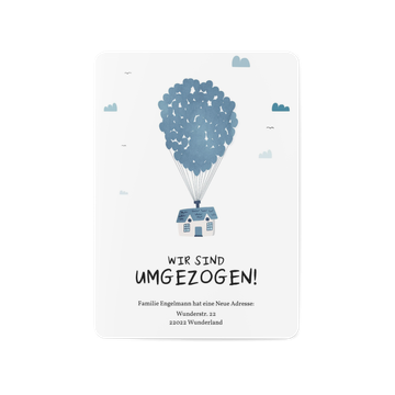 Umzugskarten selbst gestalten, Luftballonhaus