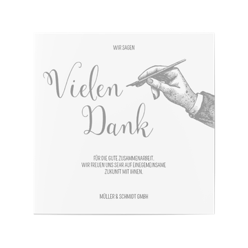 Dankeskarten geschäftlich, Vintage in Dunkelgrau