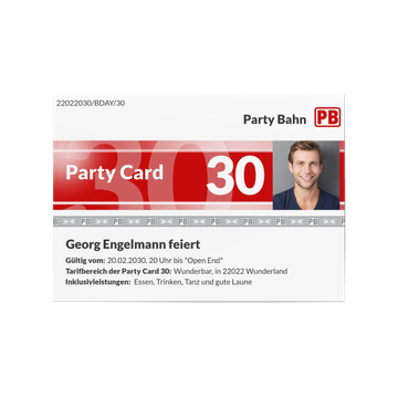 Einladungskarten 30. Geburtstag, Party Card 30