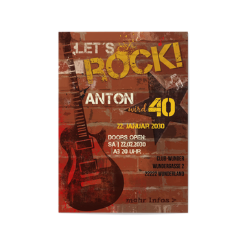 Einladungskarten 40. Geburtstag, Rock'n Roll