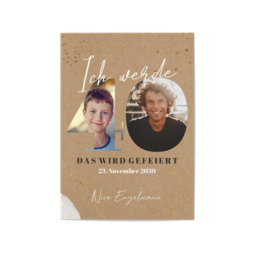 Einladungskarten 40. Geburtstag, Große Zahlen - 40