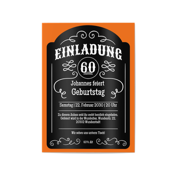 Einladungskarten 60. Geburtstag, Whiskey