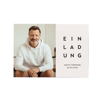 Einladungskarten 60. Geburtstag, Simpel 60