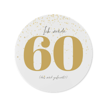 Einladungskarten 60. Geburtstag, Goldene Zahl Rund