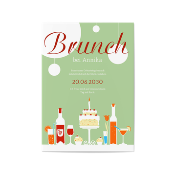 Einladung Brunch, Buffet in Grün