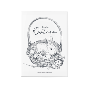 Einladungen Ostern, DIY-Hase im Körbchen