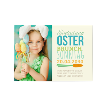 Einladungen Ostern, Ostermöhrchen in Blau