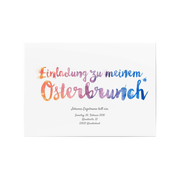 Einladungen Ostern, Aquarellschrift