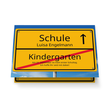 UNICEF Einschulungskarten, Ortsschild