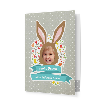 UNICEF Osterkarten, Kleiner Osterhase in Blau