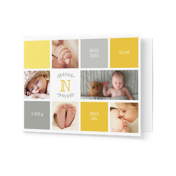 UNICEF Geburtskarten, Baby-Initiale