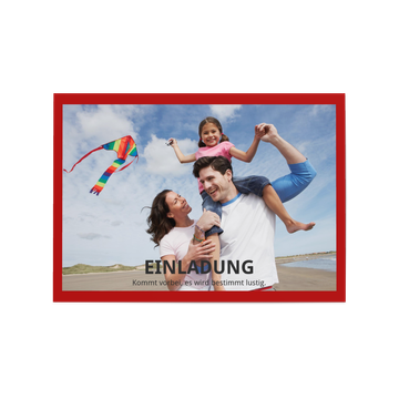 Einschulung Blanko Karten selbst gestalten, Quer - Ein Foto - Rot