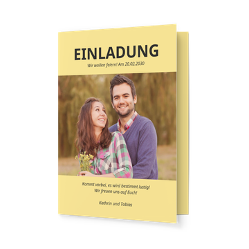Einschulung Blanko Karten selbst gestalten, Hoch - ein Foto - Mittig - Gelb