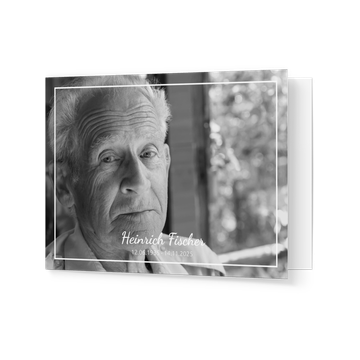 Sterbebilder selbst gestalten, Danke Portrait Weiß