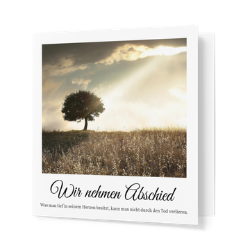 Sterbebilder selbst gestalten, Ein Baum