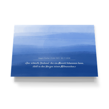 Sterbebilder selbst gestalten, Das weite Blau