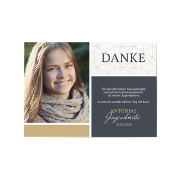 Danksagungskarten Jugendweihe, Initial