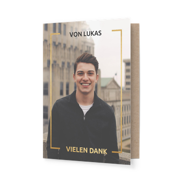 Danksagungskarten Jugendweihe, Goldener Rahmen