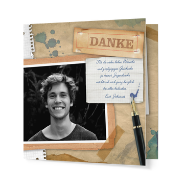 Danksagungskarten Jugendweihe, Retropaper