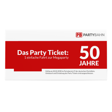Lustige Einladung, Partybahn Ticket