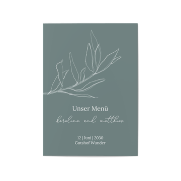 Menükarten Hochzeit selbst gestalten, Evergreen