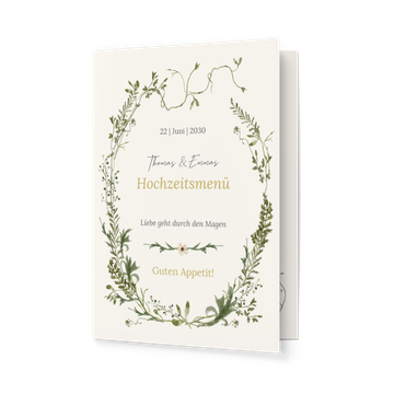 Menükarten Hochzeit selbst gestalten, Frühlingserwachen