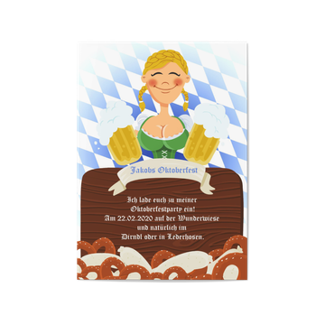 Einladungskarten Oktoberfest, Oktoberfest - Dirndl - Maid